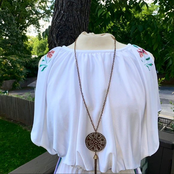 70s Vintage Handkerchief Hem Disco Summer Dress - Picture 6 of 10